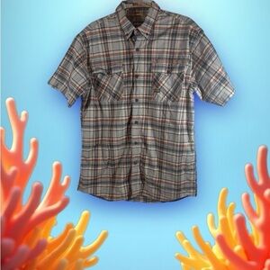 ARIAT REBAR SHIRT  SZ M  TOUGH WORKWEAR CASUAL SHORT SLEEVE PLAID  BUTTON DOWN